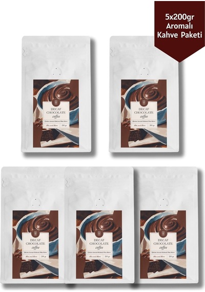 5x200gr Decaf Chocolate Aromalı Kahve Paketi Kağıt Filtre