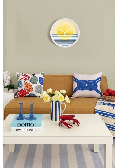 Soyut - Bohem - Geometrik Temalı Modern Duvar Saati - 42cm - Önü Camlı Beyaz Kasa - Sessiz Mekanizma-jh0498 Beyaz