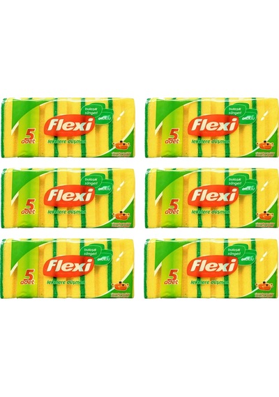 Flexi Oluklu Bulaşık Süngeri 5 Li X 6 Adet