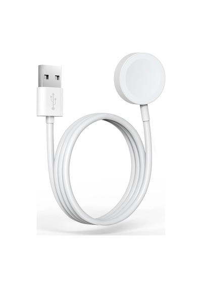 Caseonn Apple Watch Series 11 42mm Manyetik Usb Hızlı Şarj Kablosu Beyaz