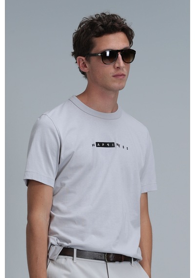 Lufian Kane Modern Grafik T- Shirt Taş Taş 111020206100190 Taş