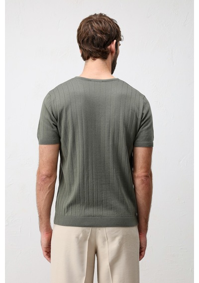 Antioch Dokulu Erkek Triko T-shirt Haki