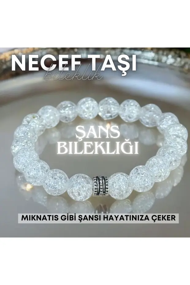 Şans Bilekliği - Necef Taşı Gerçek Doğal Taş Bileklik Çok Renkli