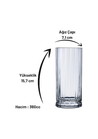 Paşabahçe Nude Wayne Kristal Bardak Takımı 12 Parça (68184-68194)