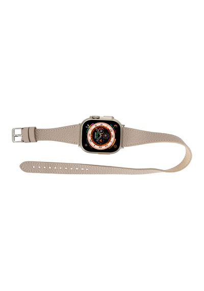 Alpıne Slim Double Tour Dune Brown Hakiki Deri Apple Uyumlu Watch Kordonu - 44/45/46/49mm