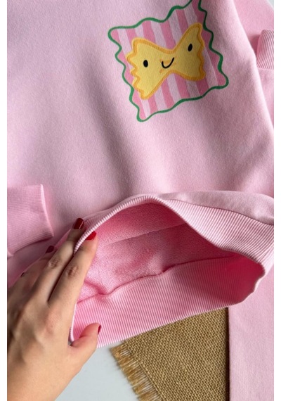 Noble Kids Kız Çocuk Pasta Baskılı Eşofman Takımı Pembe