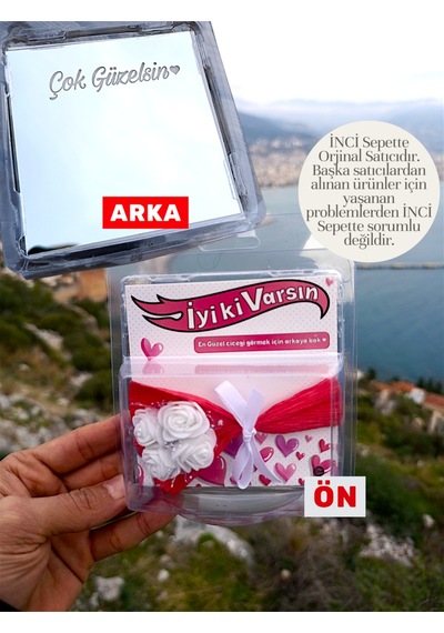 Çiçekli Buket Hot Flowerss Mini Buketi Aynalı Yazılı 87338275