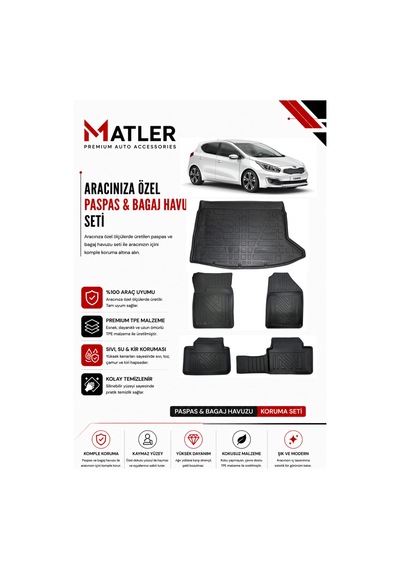 Kia Ceed 2026 Model 4d Ekstra Havuzlu Paspas Ve Bagaj Havuzu Set