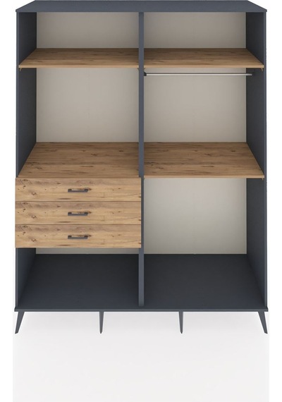 Kronos Gardrop 4 Raflı 3 Çekmeceli 2 Askılı 176x59x221 Antrasit-çam Çam Kronos Gardrop 4 Raflı 3 Çekmeceli 2 Askılı 176x59x221 Antrasit-çam Çam