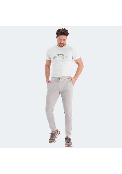 Slazenger  VENOM Erkek Fermuar Cepli Dar Paça Taş Gri Eşofman  Altı