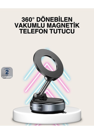 Güçlü Mıknatıslı Vakumlu Araç Telefon Tutucu Alüminyum Gövde