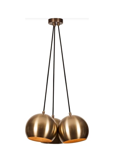 Rsylight Metal Modern Rustik Retro Eskitme Kaplama Yuvarlak 3 Lü Opal Camlı Sarkıt Avize Siyah