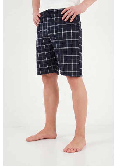 Buratti Pamuklu Regular Fit Bağlamalı Cepli Pijama Şort Erkek Şort 6574004 Lacivert