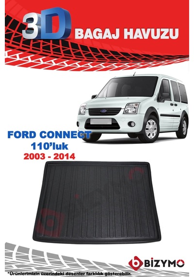 Ford Connect Cepsiz 110luk 2003-2014 3D Bagaj Havuzu Bizymo