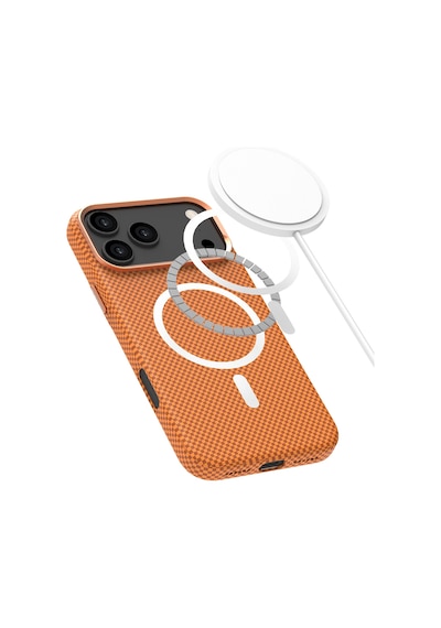 Buff Apple iPhone Uyumlu  17 Pro Max Magsafe Kevlook Kılıf Orange Turuncu