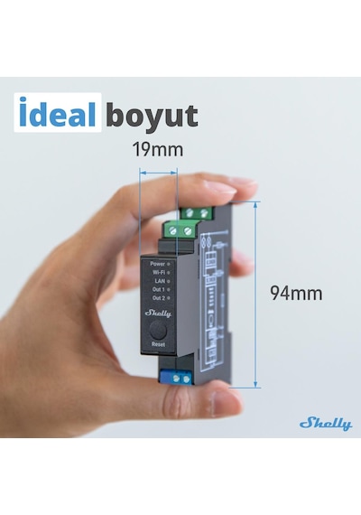 Shelly Pro 2PM DIN Ray 2 Kanal Enerji Ölçer Röle
