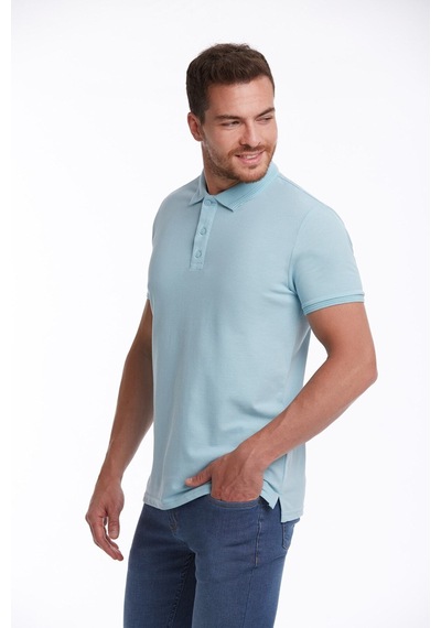 Hatemoğlu Regular Fit Pamuk Polo Yaka Erkek Tişört Açık Mavi Hatemoğlu Regular Fit Pamuk Polo Yaka Erkek Tişört Açık Mavi