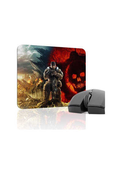 Gears Of War Kaymaz Dikişli Kauçuk Oyuncu Mousepad V1 - 22x18 Gaming Mouse Pad Fare Altlığı