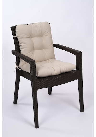 Altınpamuk Neva Pofidik Özel Dikişli Bağcıklı Arkalıklı Sandalye Minderi 44x94 CM Bej