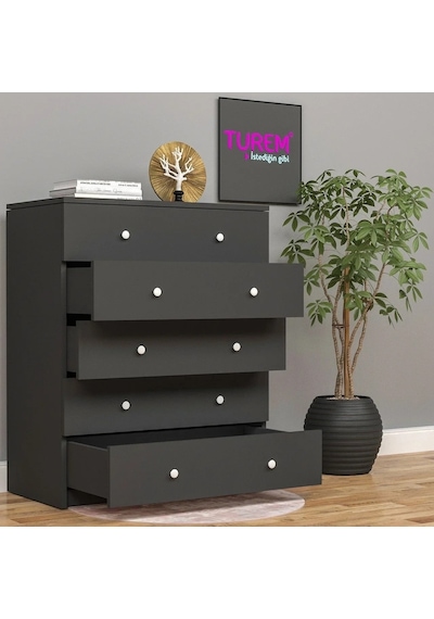 Trendy 5 Çekmeceli Şifonyer Mdf Sis Gri Trendy 5 Çekmeceli Şifonyer Mdf Sis Gri