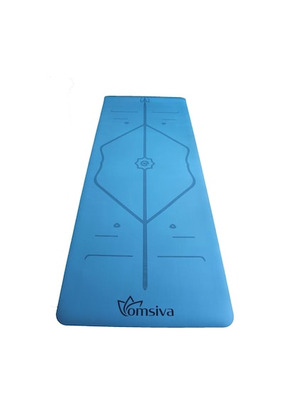Profesyonel Yoga Matı 5 Mm Pu- Rubber Hiza Serisi Mavi Terli Eller De Kaydırmaz Mavi