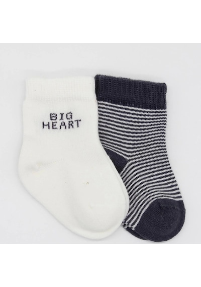 Bistyle Big Heart Penye Soket Çorap 2'li Bs10117 Antrasit Antrasit