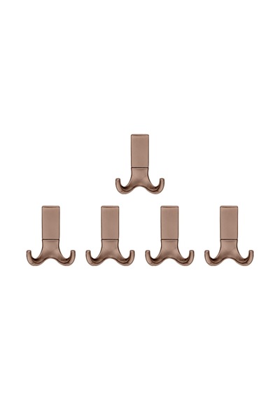 Best Lüks Askı, Metal, Vestiyer Askı, 121 Gr, Dolap Askılık, Duvar Askılığı, Bronz Vidalı 5 Adet
