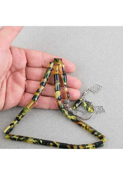 Arizona Katalin Alpaka Püskül Kesme Kesim 7x11mm Tesbih Yeşil