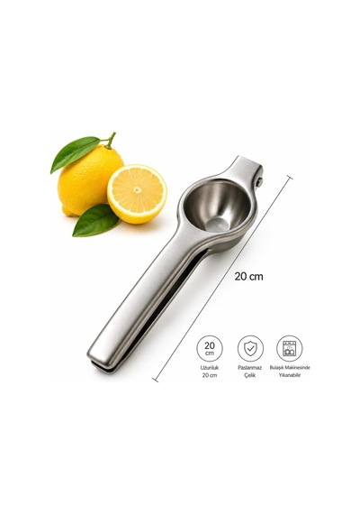 Metal Limon Sıkacağı Manuel Narenciye Sıkacağı, Pratik El Tipi Limon Presi, 20 Cm
