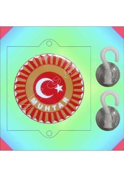 Muhtar Vantuzlu Araç Stikiri Çok Renkli
