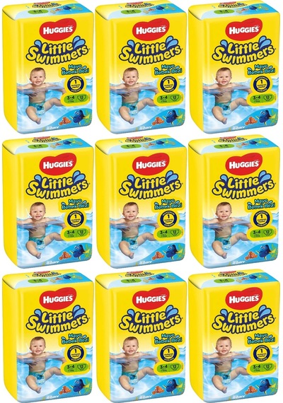 Huggıes Little Swımmers Mayo Bebek Bezi Beden:3-4 7-15kg 108 Adet 9pk 12 3 - 4 Numara 9'lu