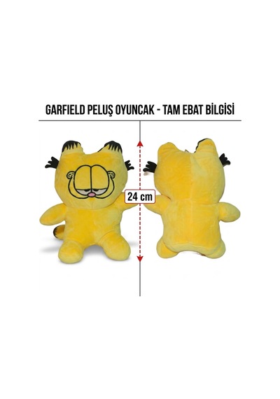 2li Paket Garfield Peluş Oyuncak 24 Cm Yumuşak Uyku Arkadaşı Yastık Peluş Karakter Figür Seti 2 Adet Sarı