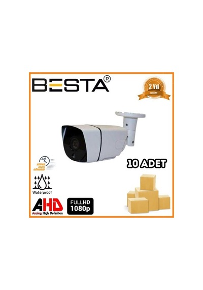2 Mp 1080p 36 Led Bullet Ahd Güvenlik Kamerası 10 Adet Koli