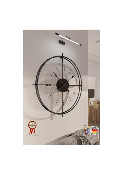 Büyük Boy Şeffaf Cam Duvar Saati, Modern Tasarım, 55 X 55 Cm 0240-keçe-şekilli-48cm