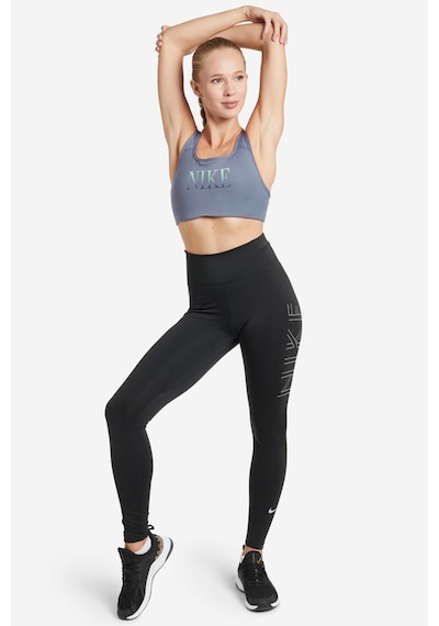 Nike Dynamic Training One Swoosh Dri Fit Women's Mid Support Sports Padded Sporcu Pedli Bra Mavi