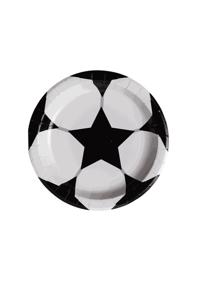 Play Siyah Beyaz Kağıt Tabak 26 Cm 12'li Paket