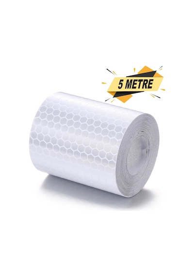 BEYAZ REFLEKTİF BANT 5cm x 5 METRE BAL PETEKLİ