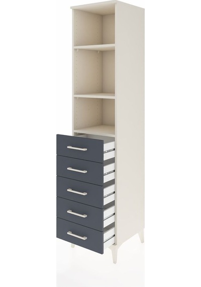 Hyperion Dolap 3 Raflı 5 Çekmeceli 44x44x195 Aytaşı-antrasit Aytaşı