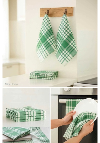 10 Lu Lüks Bulaşık Kurulama Bezi Ve Mutfak Peçetesi 50x70 Cm Daily Yeşil Çok Renkli