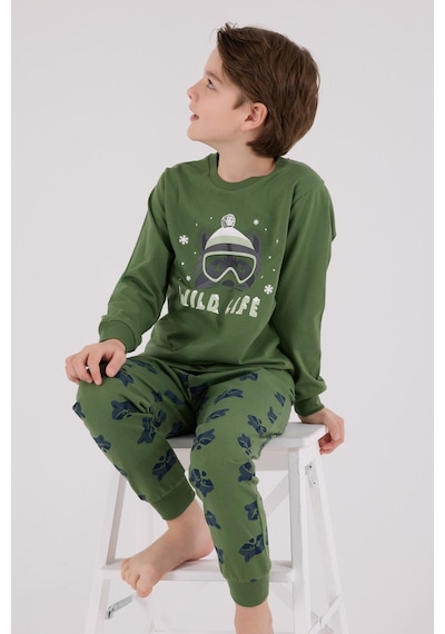 Rolypoly Erkek Çocuk Yeşil Pijama Takımı 5274-48645 Yeşil
