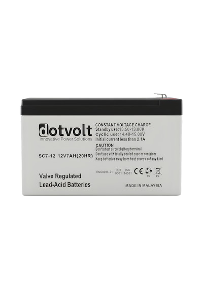 Dotvolt 12v 7ah Kuru Akü Vrla Bakımsız Akü Ups Alarm Güvenlik Sistemleri
