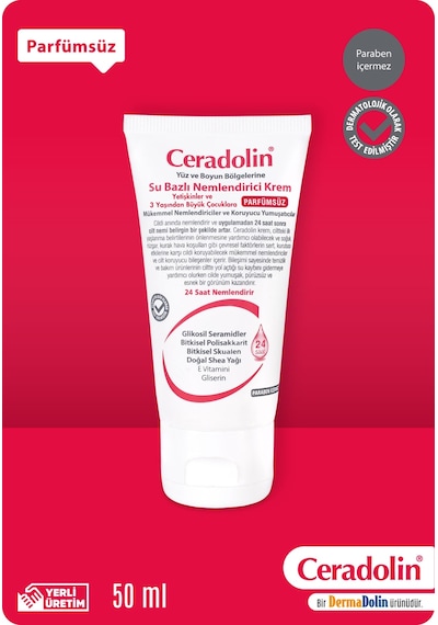 Ceradolin Parfümsüz Su Bazlı Nemlendirici Krem 50 ML
