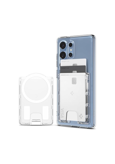 Magsafe & Magnet Destekli Cüzdan Ultra Hybrid Mag Fit 3 Kartlık Şeffaf - Afa09206 Spigen Tr li