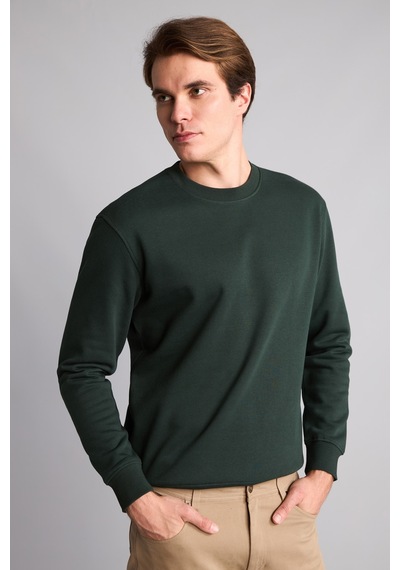 Defacto Regular Fıt Bisiklet Yaka Basic Sweatshırt H5180ax26augn852 Yeşil-gn852