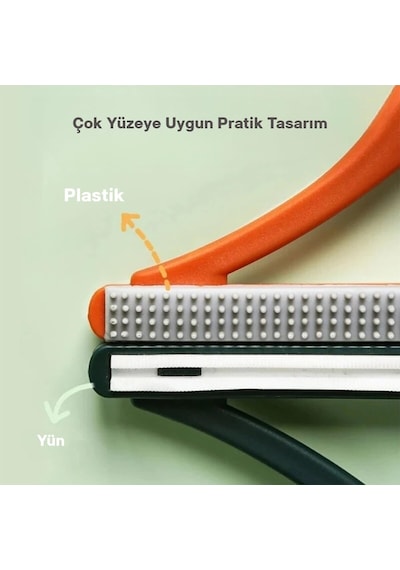Kedi Köpek Tüy Toplayıcı Çift Taraflı Pamuk Tiftiği Ve Tüy Toplama Fırçası Turuncu