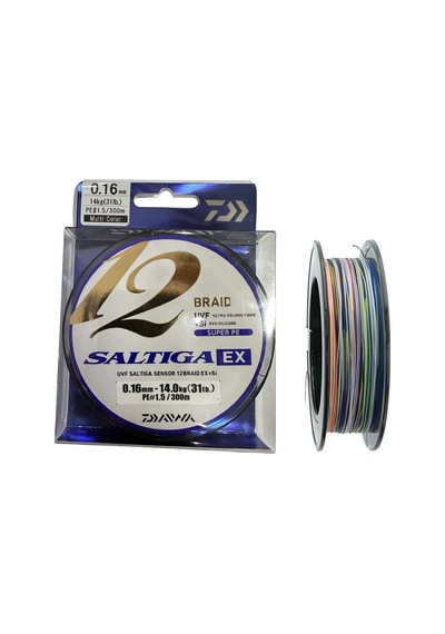 Daiwa Saltiga 12 Braid 300m 0.16mm Multicolor İp Misina