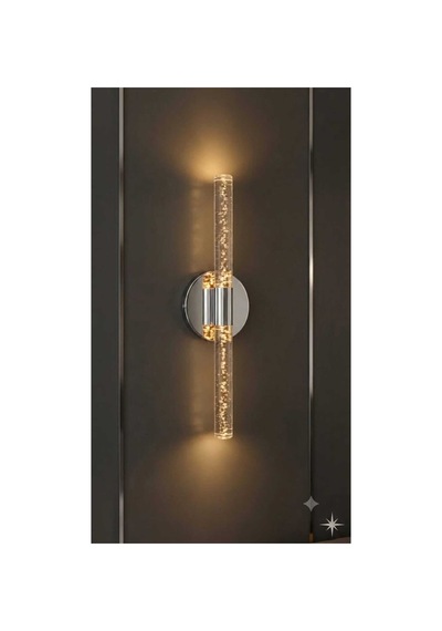 Bubbleflux Medium 40 Cm Modern Tasarım Led Aplik - Duvar Lambası - Gümüş - Elektrikli - Kumandalı - Günışığı Gümüş Elektrikli Kumandalı