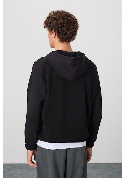 Air Jones Tommy Life Ruby Siyah Standart Kalıp Polar Erkek Sweatshirt - 88300 Siyah