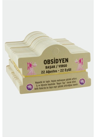 Cosmotex Obsidyen - Başak Burç Bileklik Kartı-kahverengi Çok Renkli
