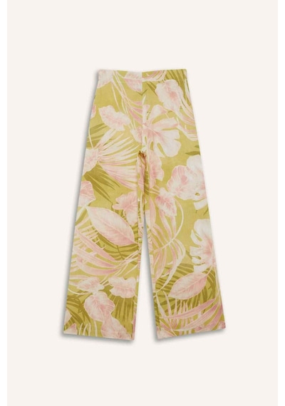 DeFacto Kız Çocuk Desenli Wide Leg Geniş Paça Pamuklu Pantolon D7610A825SMGN115 Yeşil DeFacto Kız Çocuk Desenli Wide Leg Geniş Paça Pamuklu Pantolon D7610A825SMGN115 Yeşil